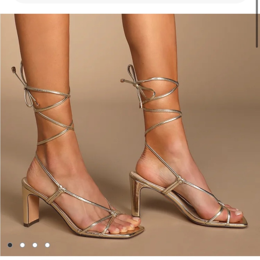 lulus gold square toe lace up gladiator heels sandals